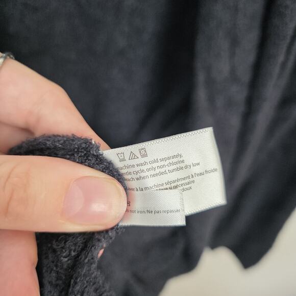 Barefoot Dreams Dark Grey Bamboo Chic Lite Soft Cozy Lounge Circle Cardigan Sz L - Picture 6 of 8